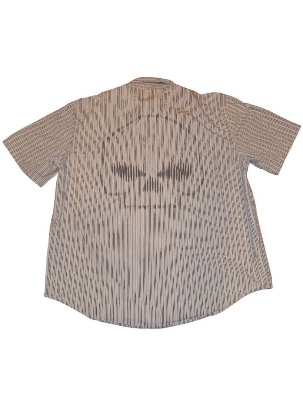 Harley-Davidson Motorcycles Skull Short Sleeve Button Up Work Shirt Men's Large